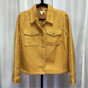 J.Jill Modern Tweed Jacket in honey | size Medium